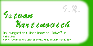 istvan martinovich business card